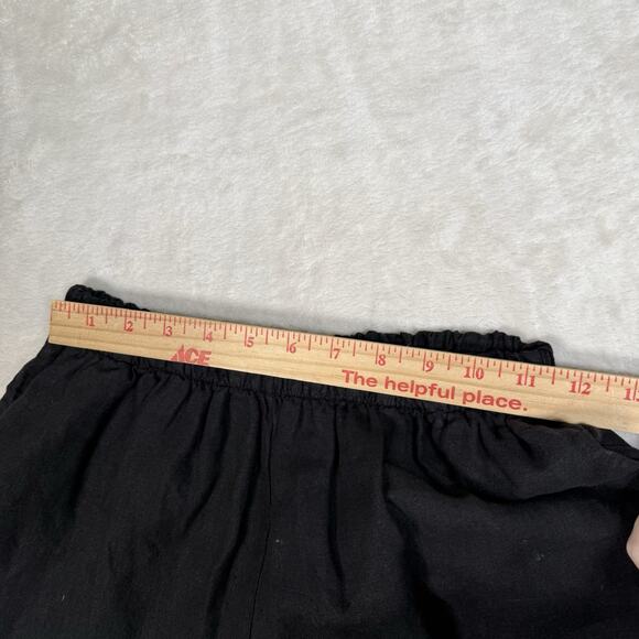 Bryn Walker 100% Linen Black Pants Women's Size XXS Wide Leg Crop Pockets - Picture 9 of 10